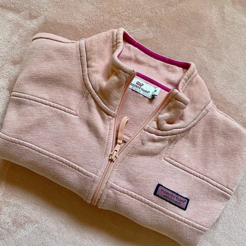 Vineyard Vines Pull Over Half Zip Light Pink Size… - image 3